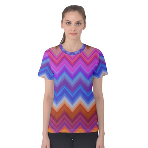 Pattern Chevron Zigzag Background Women s Cotton T-shirt by Grandong