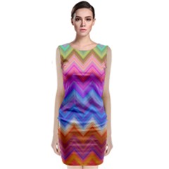 Pattern Chevron Zigzag Background Sleeveless Velvet Midi Dress