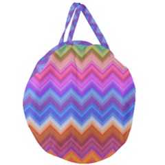 Pattern Chevron Zigzag Background Giant Round Zipper Tote by Grandong