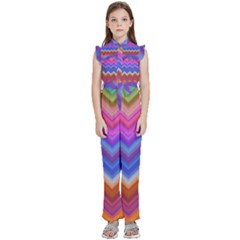 Pattern Chevron Zigzag Background Kids  Sleeveless Ruffle Edge Band Collar Chiffon One Piece by Grandong