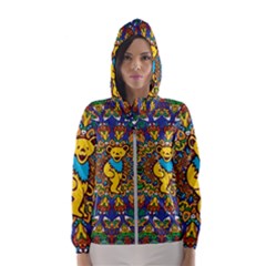 Dead Dancing Bears Grateful Dead Pattern Women s Hooded Windbreaker