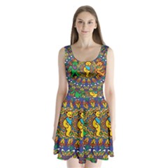 Dead Dancing Bears Grateful Dead Pattern Split Back Mini Dress  by Grandong