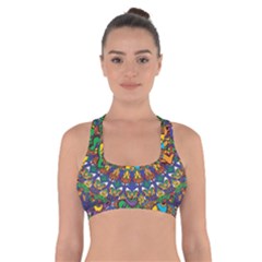 Dead Dancing Bears Grateful Dead Pattern Cross Back Sports Bra by Grandong