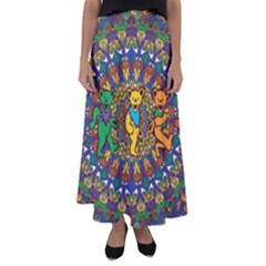 Dead Dancing Bears Grateful Dead Pattern Flared Maxi Skirt by Grandong