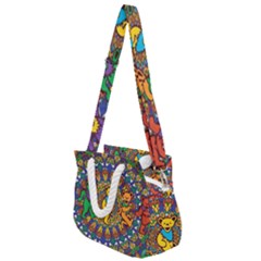 Dead Dancing Bears Grateful Dead Pattern Rope Handles Shoulder Strap Bag by Grandong