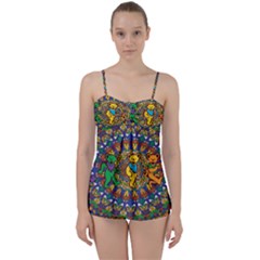 Dead Dancing Bears Grateful Dead Pattern Babydoll Tankini Set by Grandong