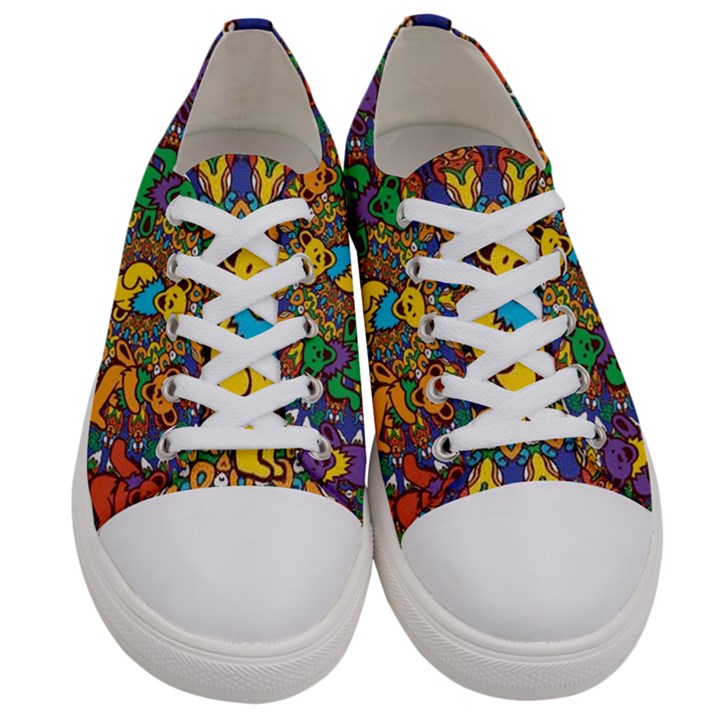 Dead Dancing Bears Grateful Dead Pattern Women s Low Top Canvas Sneakers