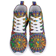 Dead Dancing Bears Grateful Dead Pattern Women s Lightweight High Top Sneakers by Grandong