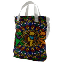 Dead Dancing Bears Grateful Dead Pattern Canvas Messenger Bag by Grandong