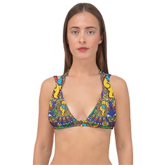 Dead Dancing Bears Grateful Dead Pattern Double Strap Halter Bikini Top by Grandong