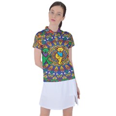 Dead Dancing Bears Grateful Dead Pattern Women s Polo T-shirt