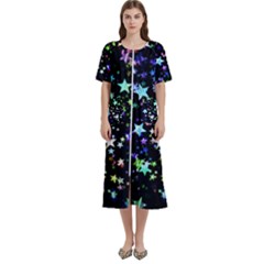 Christmas-star-gloss-lights-light Women s Cotton Short Sleeve Nightgown by Grandong