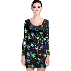 Christmas-star-gloss-lights-light Long Sleeve Velvet Bodycon Dress