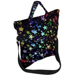 Christmas-star-gloss-lights-light Fold Over Handle Tote Bag by Grandong