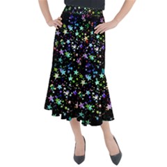 Christmas-star-gloss-lights-light Midi Mermaid Skirt by Grandong