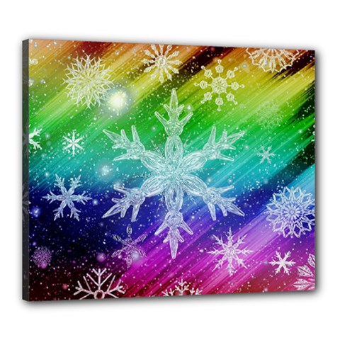 Christmas-snowflake-background Canvas 24  X 20  (stretched) by Grandong