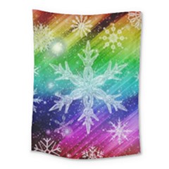 Christmas-snowflake-background Medium Tapestry