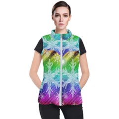 Christmas-snowflake-background Women s Puffer Vest