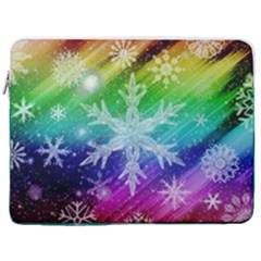 Christmas-snowflake-background 17  Vertical Laptop Sleeve Case With Pocket