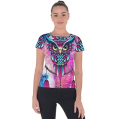 Owl Dreamcatcher Short Sleeve Sports Top  by Grandong