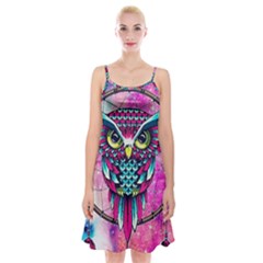 Owl Dreamcatcher Spaghetti Strap Velvet Dress