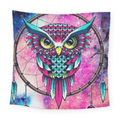 Owl Dreamcatcher Square Tapestry (large)