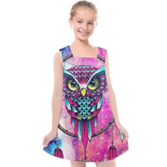 Owl Dreamcatcher Kids  Cross Back Dress by Grandong