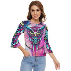 Owl Dreamcatcher Bell Sleeve Top