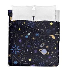 Starry Night  Space Constellations  Stars  Galaxy  Universe Graphic  Illustration Duvet Cover Double Side (full/ Double Size) by Grandong