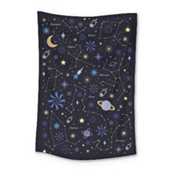 Starry Night  Space Constellations  Stars  Galaxy  Universe Graphic  Illustration Small Tapestry