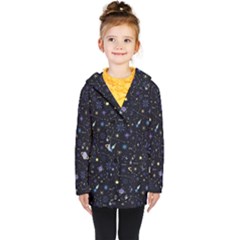 Starry Night  Space Constellations  Stars  Galaxy  Universe Graphic  Illustration Kids  Double Breasted Button Coat by Grandong