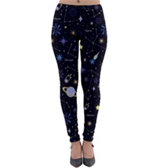 Starry Night  Space Constellations  Stars  Galaxy  Universe Graphic  Illustration Lightweight Velour Leggings by Grandong