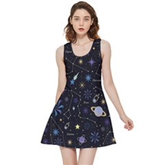 Starry Night  Space Constellations  Stars  Galaxy  Universe Graphic  Illustration Inside Out Reversible Sleeveless Dress by Grandong