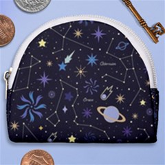 Starry Night  Space Constellations  Stars  Galaxy  Universe Graphic  Illustration Horseshoe Style Canvas Pouch by Grandong