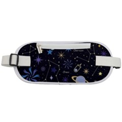 Starry Night  Space Constellations  Stars  Galaxy  Universe Graphic  Illustration Rounded Waist Pouch by Grandong