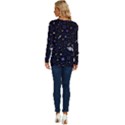 Starry Night  Space Constellations  Stars  Galaxy  Universe Graphic  Illustration Long Sleeve Crew Neck Pullover Top View4