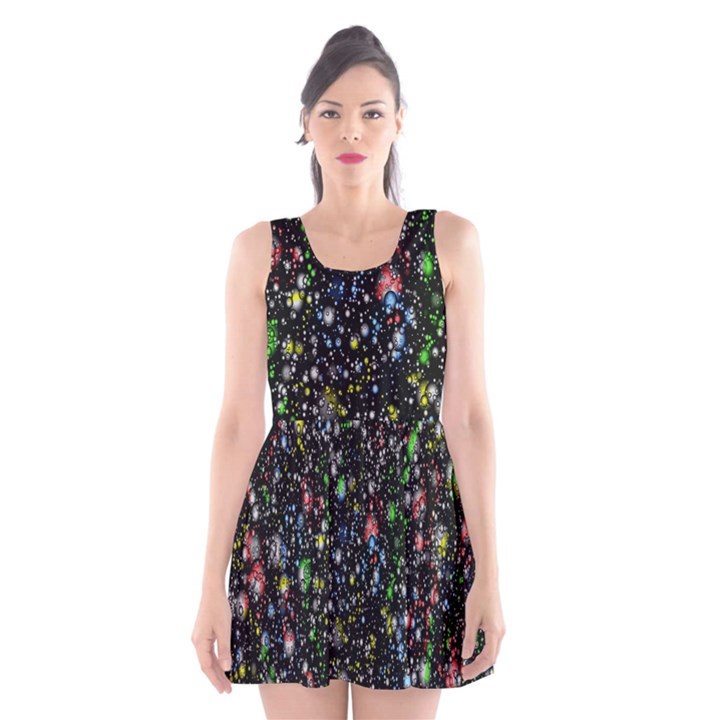 Illustration Universe Star Planet Scoop Neck Skater Dress