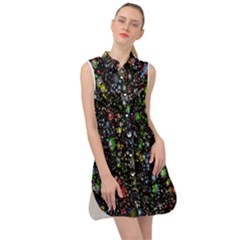 Illustration Universe Star Planet Sleeveless Shirt Dress by Grandong