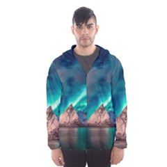 Amazing Aurora Borealis Colors Men s Hooded Windbreaker