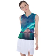 Amazing Aurora Borealis Colors Women s Sleeveless Sports Top by Grandong