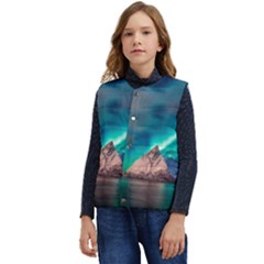 Amazing Aurora Borealis Colors Kid s Button Up Puffer Vest	