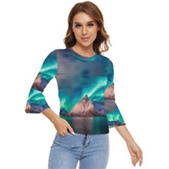 Amazing Aurora Borealis Colors Bell Sleeve Top