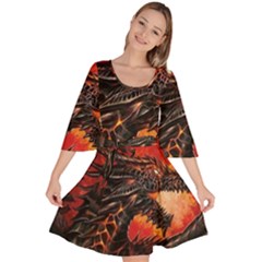 Dragon Velour Kimono Dress