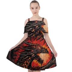 Dragon Cut Out Shoulders Chiffon Dress by Ndabl3x