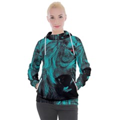 Angry Male Lion Predator Carnivore Women s Hooded Pullover