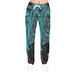 Angry Male Lion Predator Carnivore Women Velvet Drawstring Pants