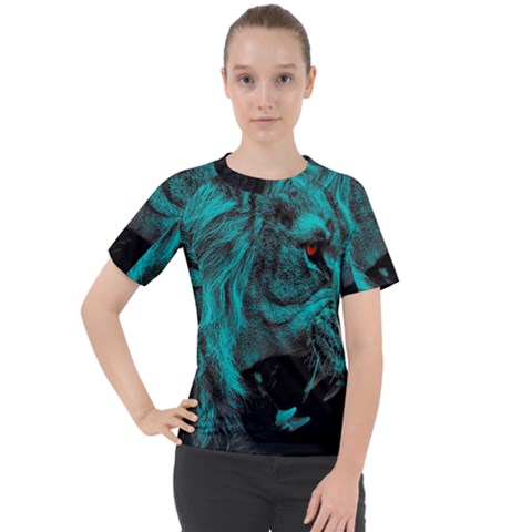 Angry Male Lion Predator Carnivore Women s Sport Raglan T-shirt by Ndabl3x