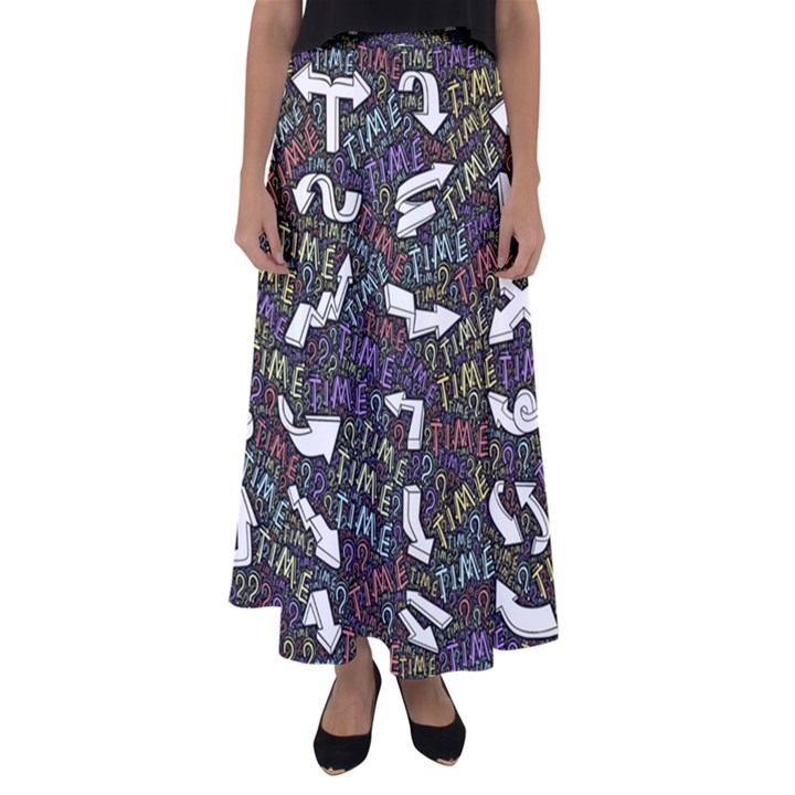 Time Nonlinear Curved Undirected Flared Maxi Skirt