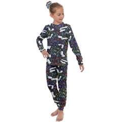 Time Nonlinear Curved Undirected Kids  Long Sleeve Set 