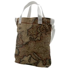 Old Vintage Classic Map Of Europe Canvas Messenger Bag by Paksenen